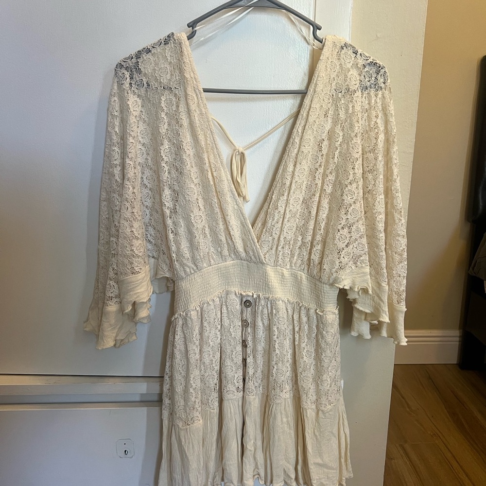 MABLE Cream Lace Romper